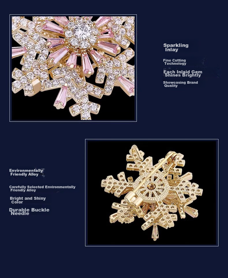 Eternelle French Snowflake Series Simple Versatile Brooch, Elegant Pin, Cardigan Button, High-End Corsage, Birthday Gift 10