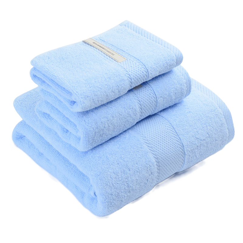 Grace Antibacterial Pure Cotton Bath Towel Set for Men And Women, 3-Piece Set: 1 Bath Towel, 1 Hand Towel, 1 Square Towel, Sports