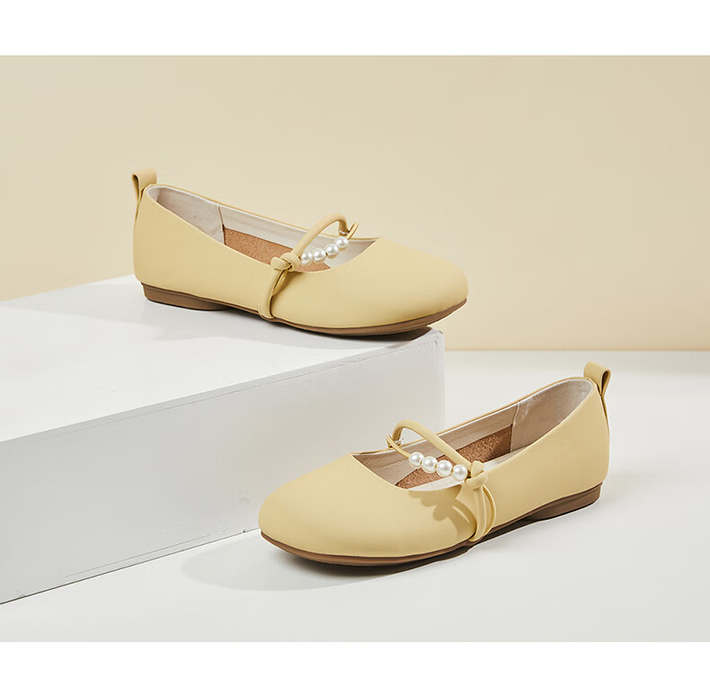 DAPHNE Gentle Fairy-Style Flats for Women, Soft Sole Mary Jane Shoes, Evening Shoes for Women 4623101127 Beige 34 14