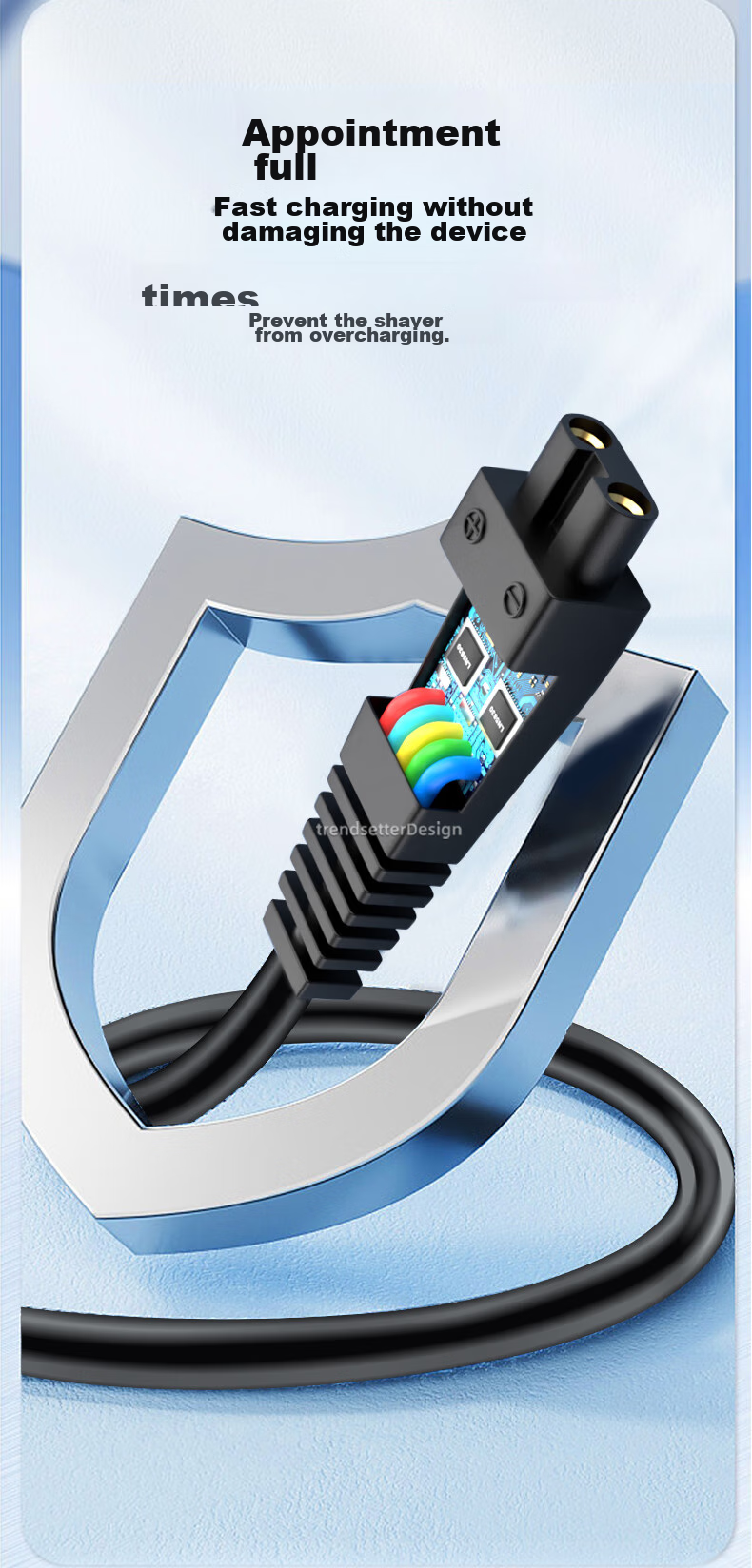 Chaofan Compatible with Pentium Shaver Charging Cable, Charger, POVOS Electric Razor, PS6108/6302/PQ9600 PW830/926/936/9206, Beard Trimmer Accessories 4