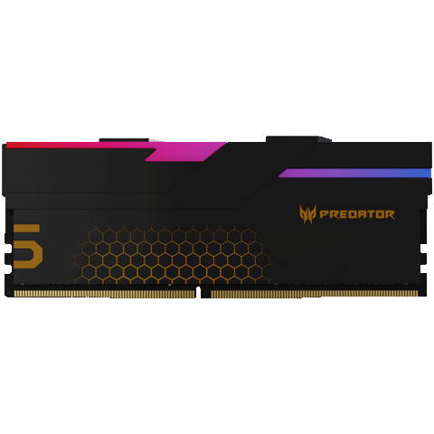 PREDATOR 48GB (24GB×2) Kit DDR5 6000MHz Desktop Memory Module Hermes Ice Blade Series RGB Light Bar (C28) Stone Black AI Computer Accessory