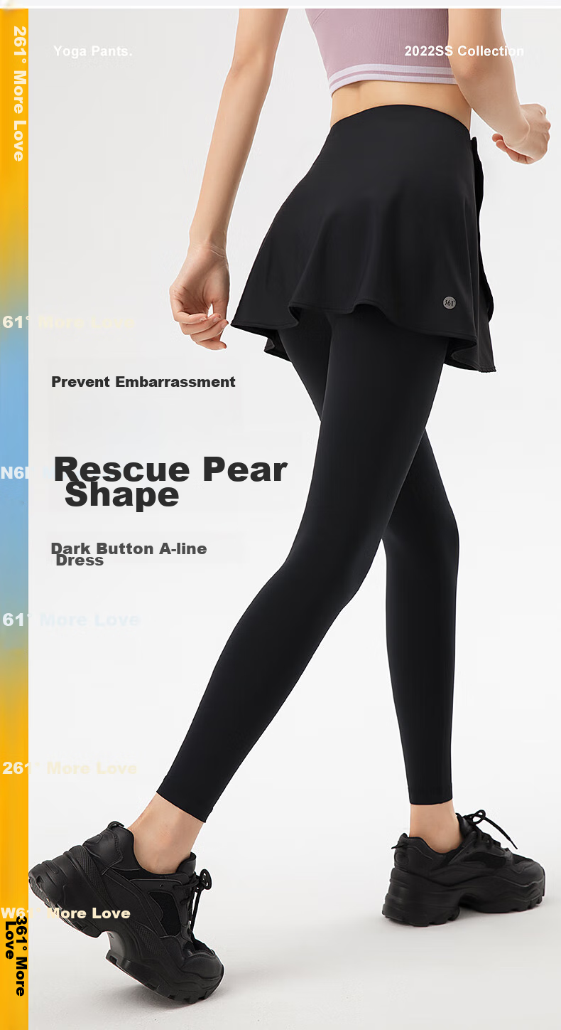 361° Yoga Pants, Skirt Cover-Up, Anti-Exposure, One-Piece Outer Layer, Sports Hip-Covering Skirt, Short Yoga Skirt, Running Skirt Cover-Up 2