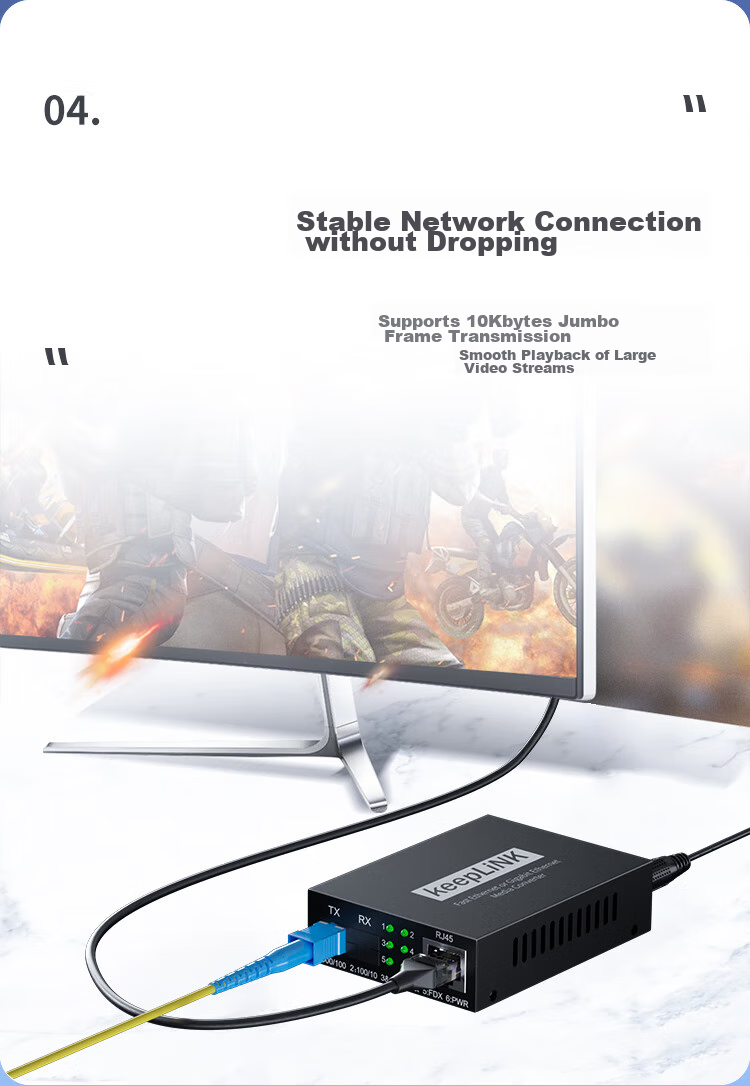 KeepLINK KP-9000 Fiber Optic Transceiver, 100Mbps Single-Mode Dual-Fiber Optical-Electrical Converter, 20km SC Interface 4