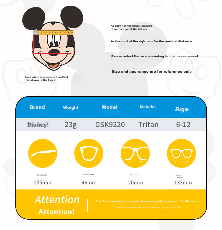 Disney Children's Sunglasses for Boys And Girls, Kids' UV Protection Sunglasses for Outdoor Travel, Sun Protection Eyewear, Children's Day Gift 8