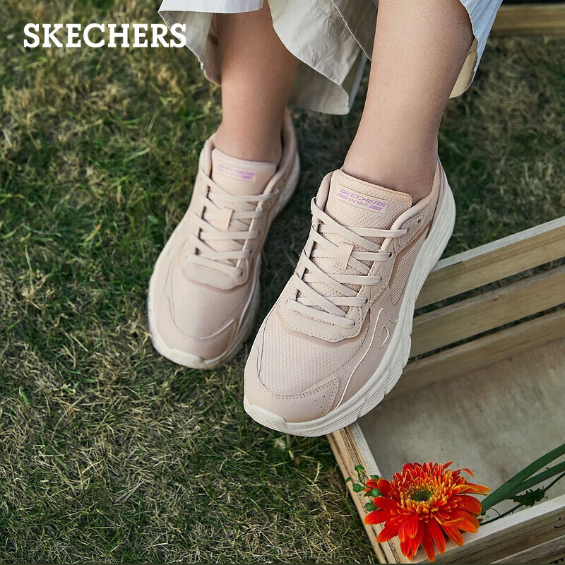 Skechers Women's Shoes, Summer Thick-Soled Comfortable Casual Shoes, Soft-Bottom Versatile Outdoor Sports Shoes, Running Shoes