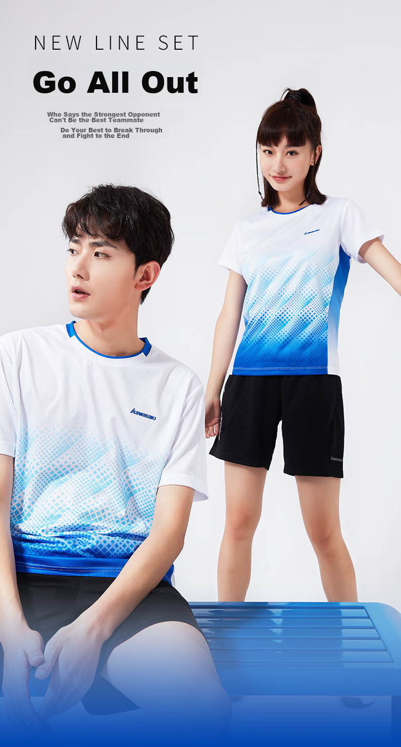 KAWASAKI Clearance Sale Professional Badminton Shirt, Women's Sports Short-Sleeve T-Shirt, Quick-Dry K2013, White, M 1
