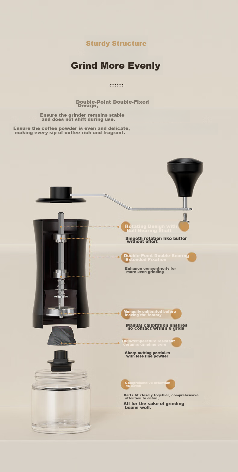Circle Joy Pour Over Coffee Pot Gift Set Manual Coffee Grinder Hand Crank Coffee Bean Grinder Brewing Kit 6