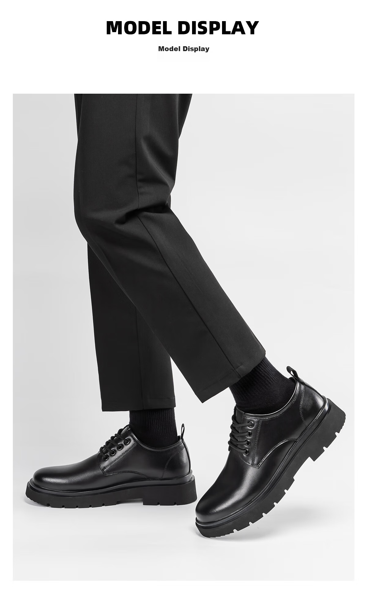 Huili Leather Shoes for Men, Business British Style Derby Shoes, Formal Black Casual Shoes, Lace-Up Soft-Soled Groom Versatile Men's Shoes 10