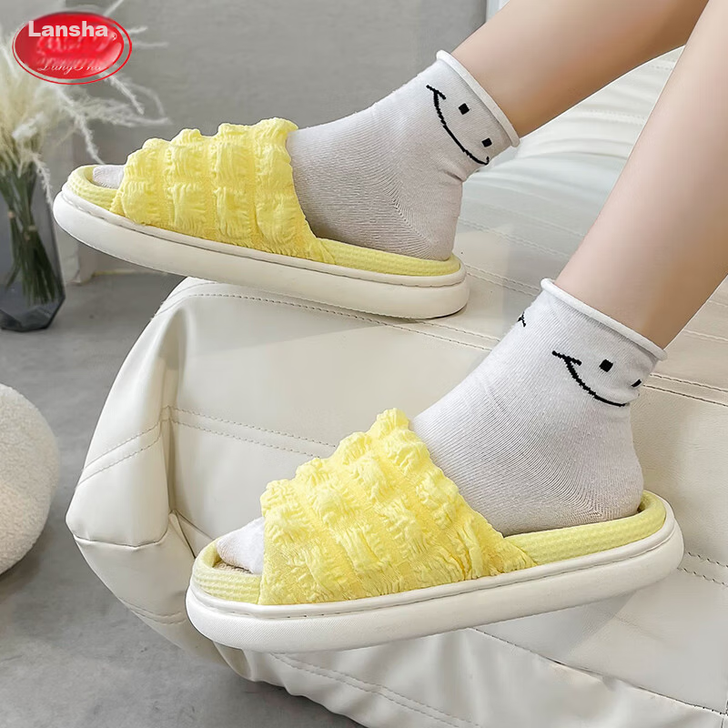Langsha Linen Slippers for Women, Outdoor Wear, Internet Celebrity Style, 2023 Home Thick-Soled Versatile Non-Slip Cute Household Cotton And Linen Slippers for Wome 13