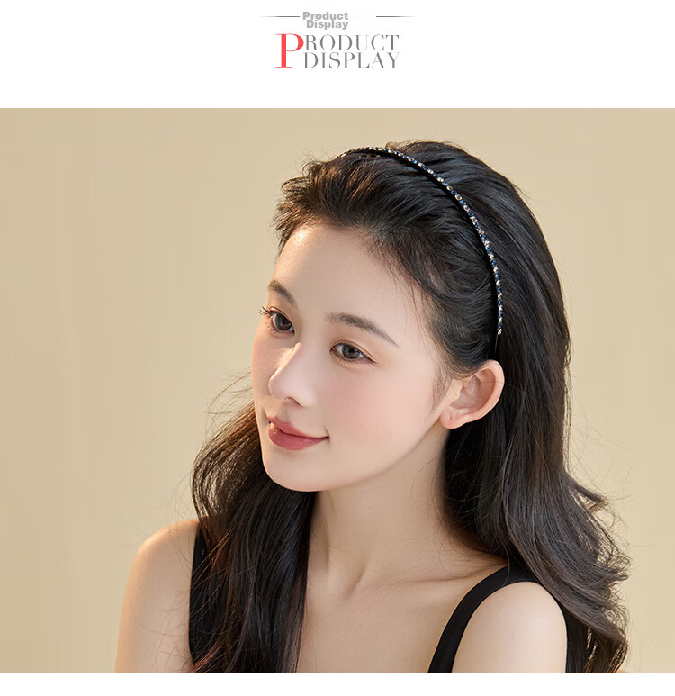 CHIMERA Elegant Rhinestone Headband, Simple Long-Toothed Wavy Hair Clip for Face Washing And Styling, Mid-Autumn Festival Gift 4