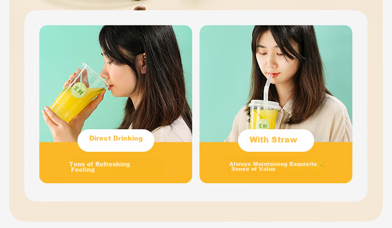 MARYYA Disposable Milk Tea Cups 400ml*20 Sets Coffee Cups with Lids Thick Plastic Juice And Milk Tea Cups 9