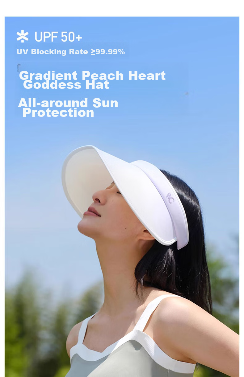 VVC Sun Protection Hat for Women, Sun Visor, UV-Resistant Wide-Brimmed Bucket Hat, Gradient Gray 1