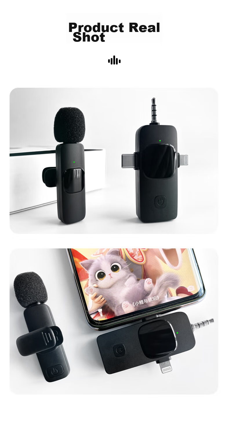 Masentek K1 Wireless Lavalier Microphone, Live Streaming Headset, Host-Specific Microphone, Recording And Amplification Device, Small Bee One-To System, Suitable for Smartphones, Computers, And Canon Cameras 32