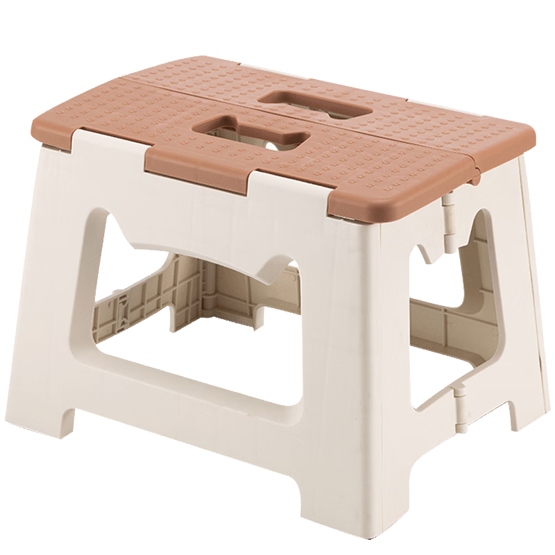 Haoer Foldable Plastic Stool, Portable Outdoor Space-Saving Household Small Stool, Folding Chair, Fishing Seat, Khaki Color