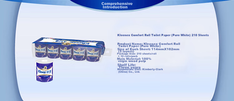 Kleenex Kleenex Core Roll Toilet Paper, Soft Pure White, 3-Ply, 210 Sheets*30 Rolls, Imported Virgin Wood Pulp, Soft And Fluffy Tissue Paper 4