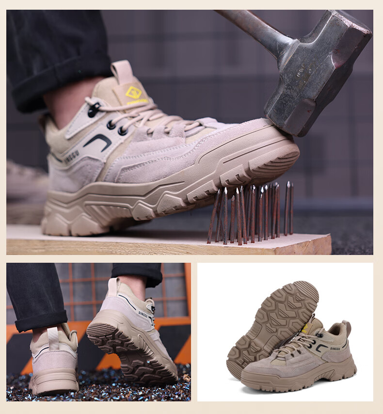 Dinggu Men's Work Safety Shoes JD1352ZGD44 High-top Anti-smash, Anti-puncture, Slip-resistant, Durable Winter Footwear for Long Standing 6