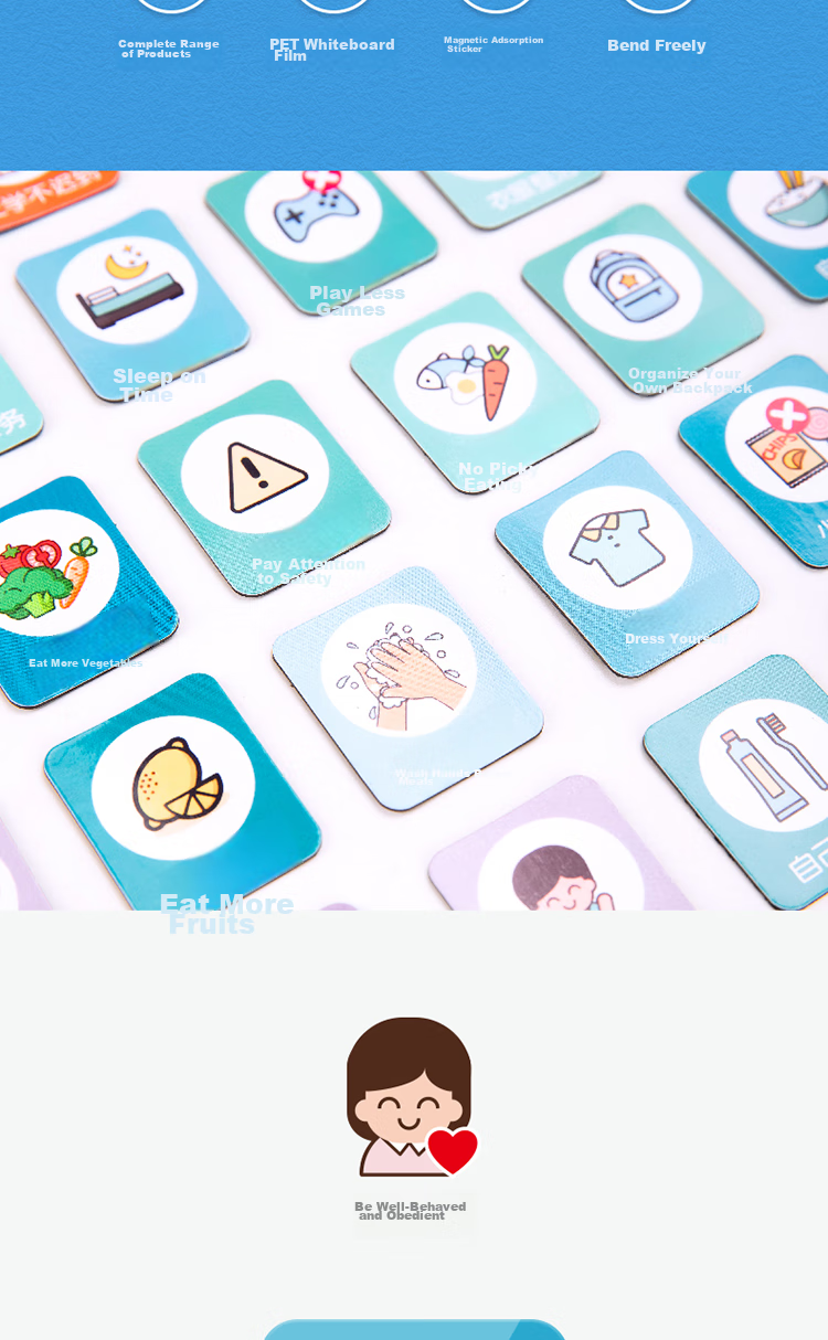 Deli Elementary School Children's Growth Self-Discipline Chart, Good Habit Formation Check-In List, Record Chart, Reward Sticker Discipline Chart, Learning Plan Management Table Course Schedule, Soft Whiteboard 8749 4