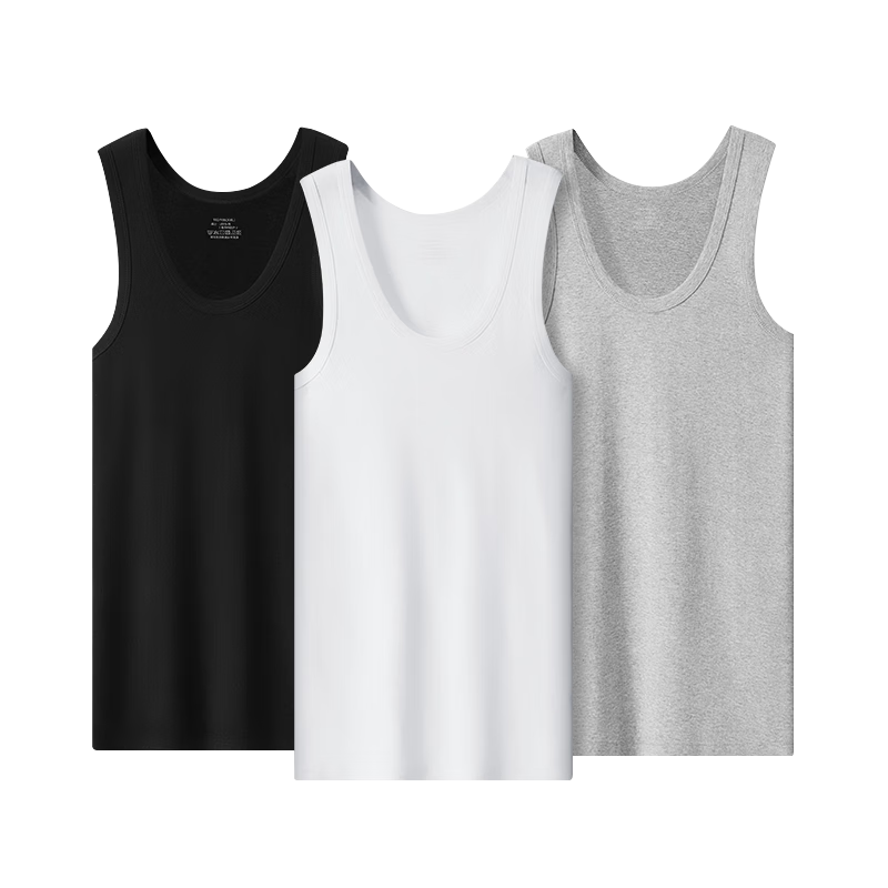 LangSha Men's Cotton Tank Top, Slim Fit for Middle-Aged And Elderly, Sports Fitness Undershirt, Sweat-Absorbing Breathable Invisible High-Elastic Undershirt for Me