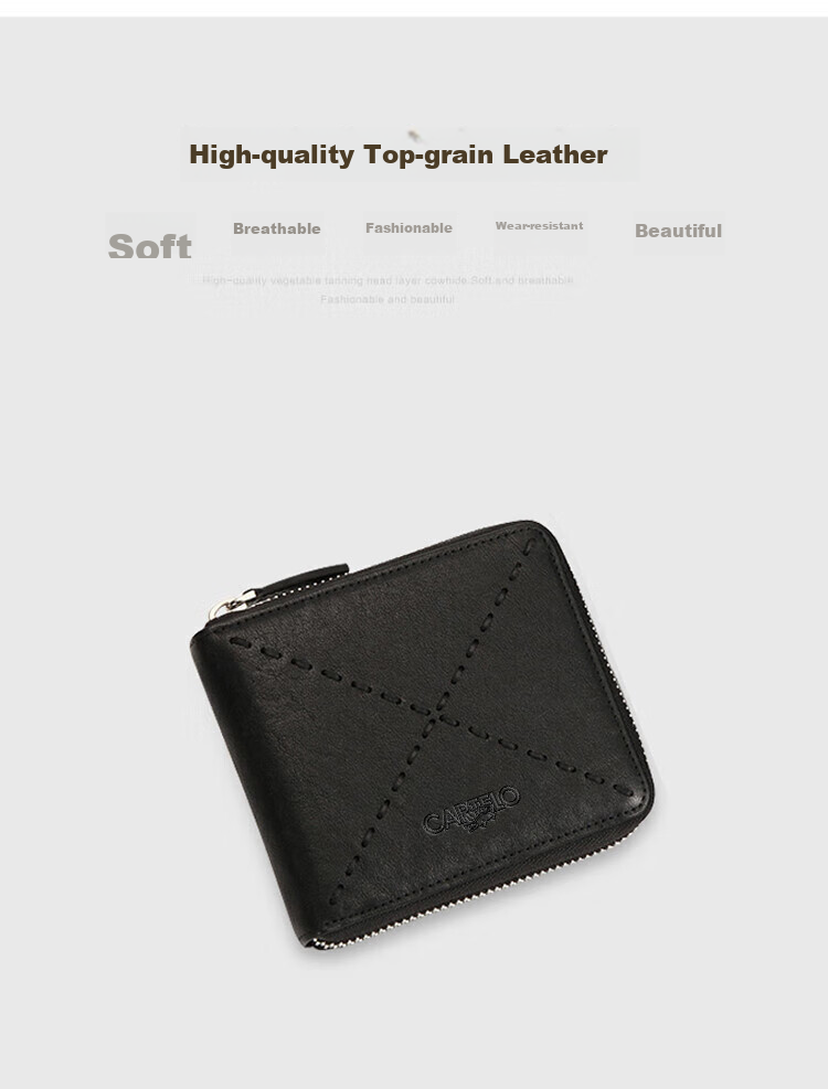 CARTELO Men's Long Wallet, Top-Grain Leather, Business Casual Multifunctional Money Clip Bag, Gift for Boyfriend on New Year's Day 6