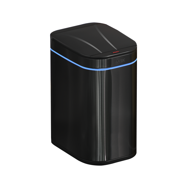AKBK Stainless Steel Smart Sensor Trash Can, 12L Black, Automatic Large Capacity, for Living Room, Kitchen, Bathroom, Toilet, Electric