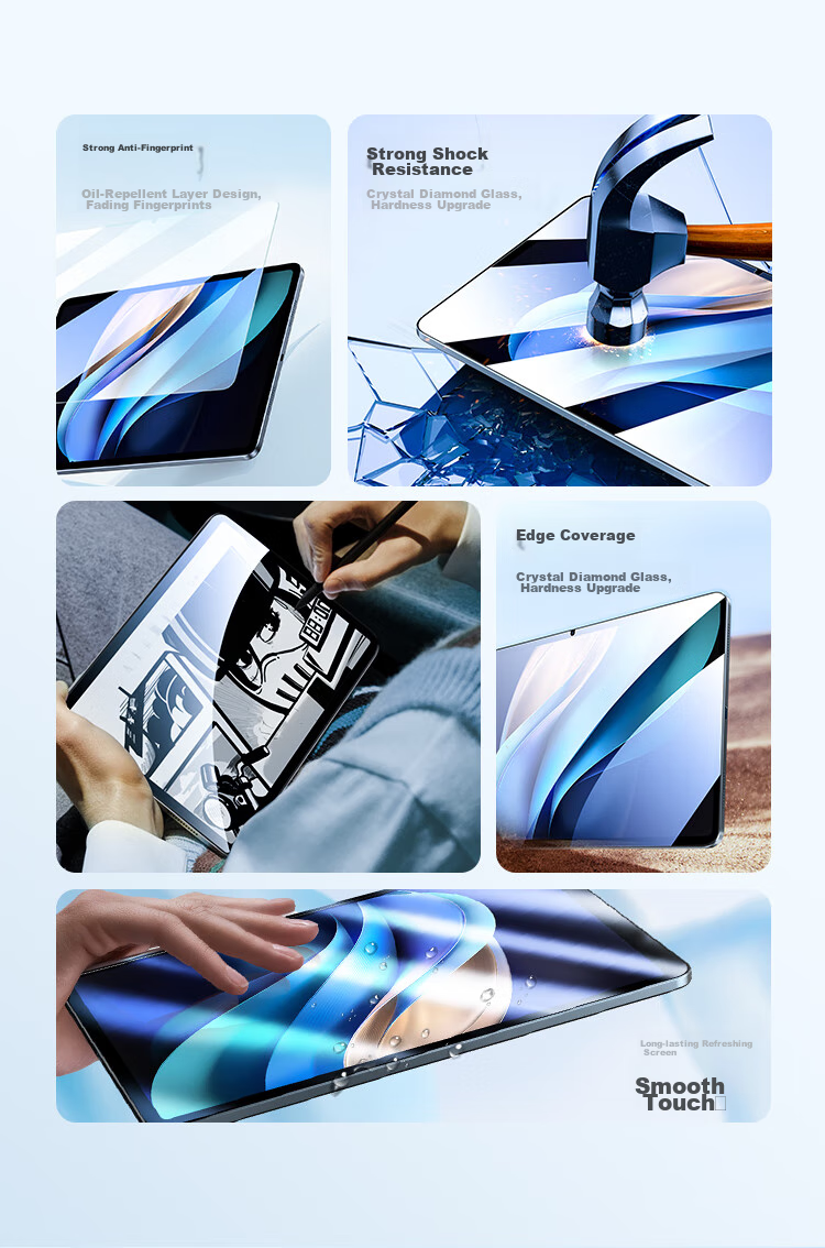 BIAZE High-Definition Tempered Glass Screen Protector for 2025 IQOO/vivo Pad 5E, VIVO/IQOO Tablet 12.1-Inch Protective Film, Scratch-Resistant And Anti-Scratch, PM278-High Definitio 2