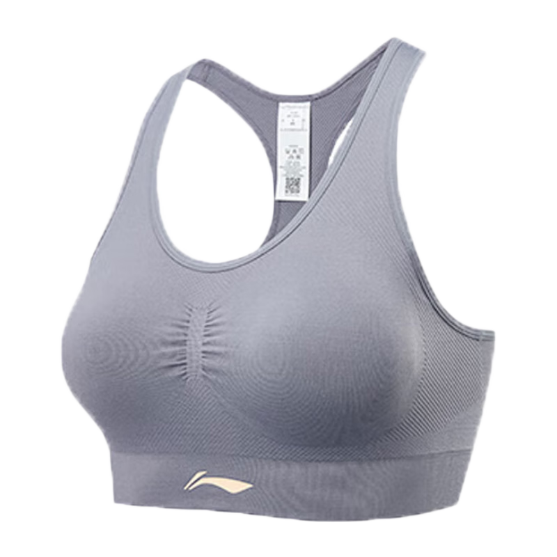 Li-Ning Sports Bra for Women, Yoga Fitness Bra with Medium to High Intensity Support, Quick-Drying Breathable Vest for Running, Purple XL