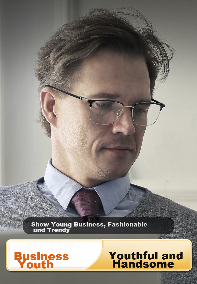 Bertha East China Sea Natural Crystal Lens Brand Reading Glasses for Men, Stone Eyeglasses, High-End Clear Anti-Scratch Wear-Resistant, Gift for Father 3