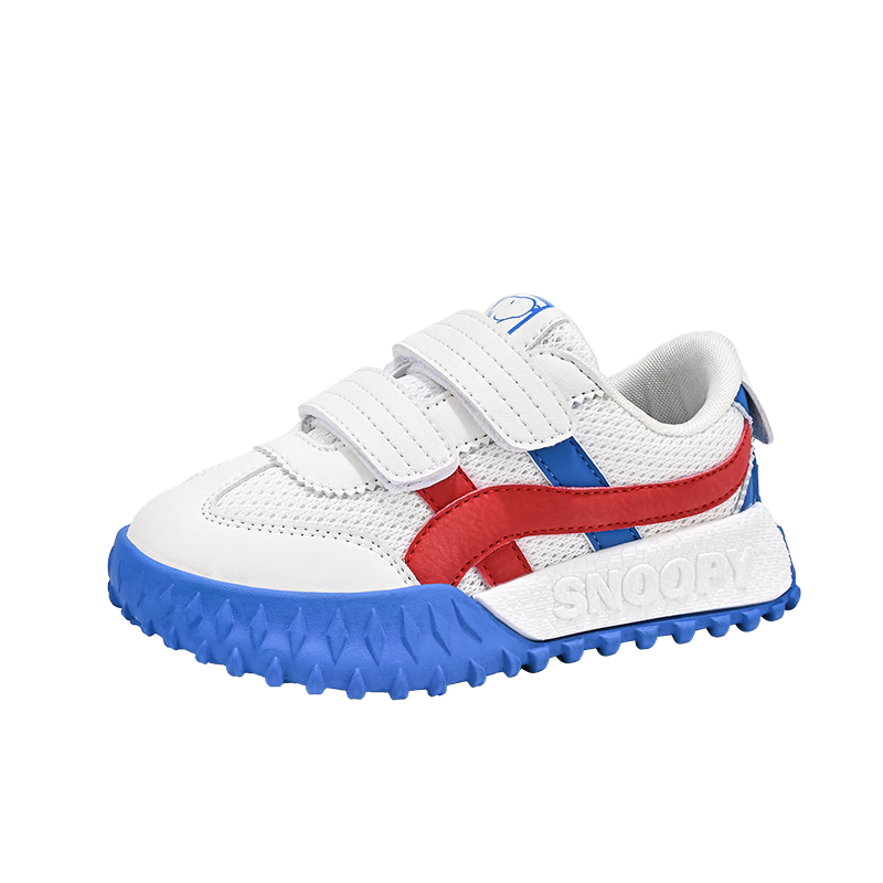 SNOOPY Children's Shoes, Kids' Sneakers, Boys And Girls Soft-Soled Running Shoes, Wear-Resistant Casual Shoes, 0020 White And Blue, Size 33