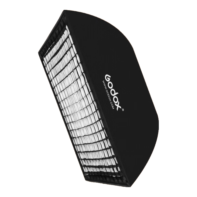 Godox 60*90cm Rectangular Square Grid Softbox, Light Modifying Cover, Compatible with Live Streaming Fill Lights, Photography Lights, Flash Lights, Foldable Portable Softbox with Grid
