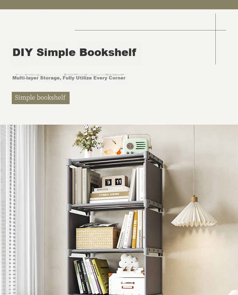Jialiren Floor-Standing Bookshelf, Student Desktop Simple Bookshelf, Dormitory And Home Multi-Functional Storage Rack 1