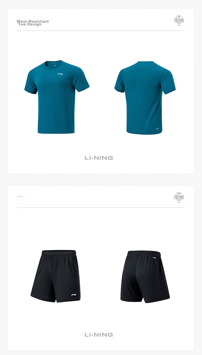 Li-Ning Table Tennis And Badminton Short-Sleeve Jersey, National Team Competition Sportswear, Quick-Dry Two-Piece Set for Men And Women, 3XL 21