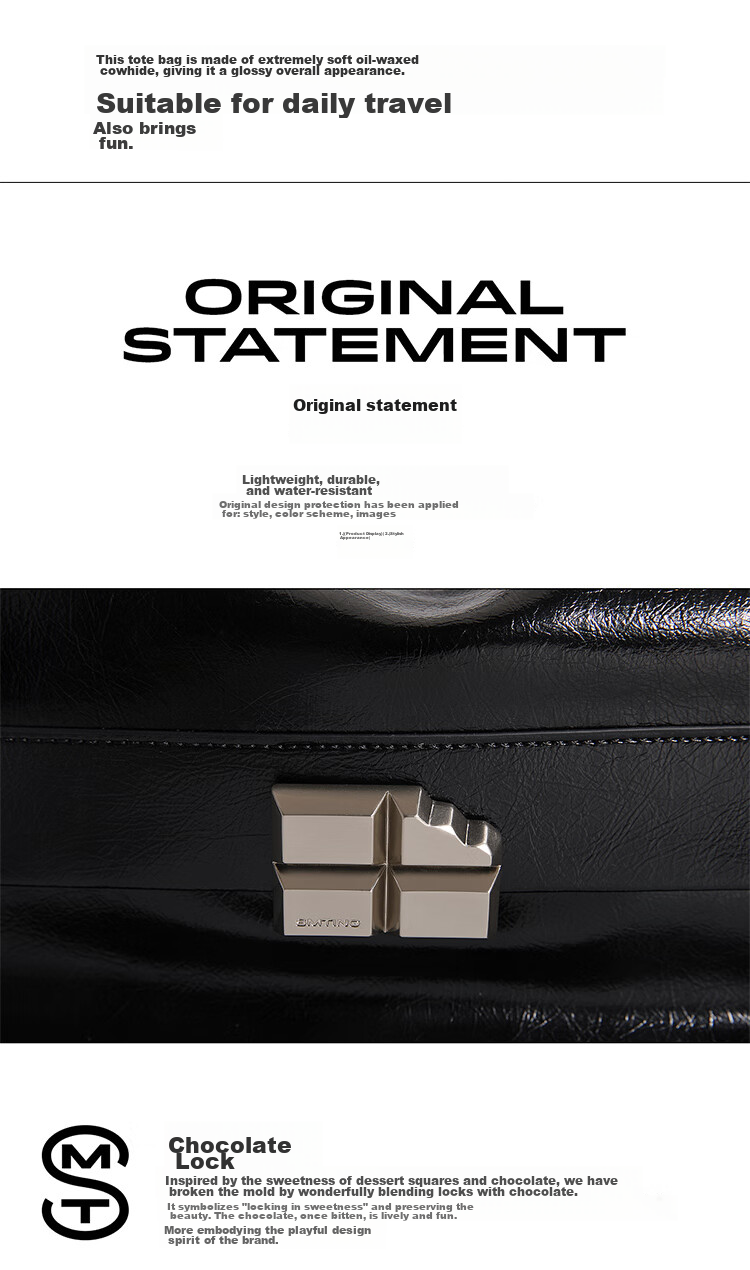 Ximuting Shaonianpai Cowhide Chain Tote Bag for Women, Large Capacity Shoulder Crossbody Bag, Girlfriend Gift, Deep Black Small Size 2