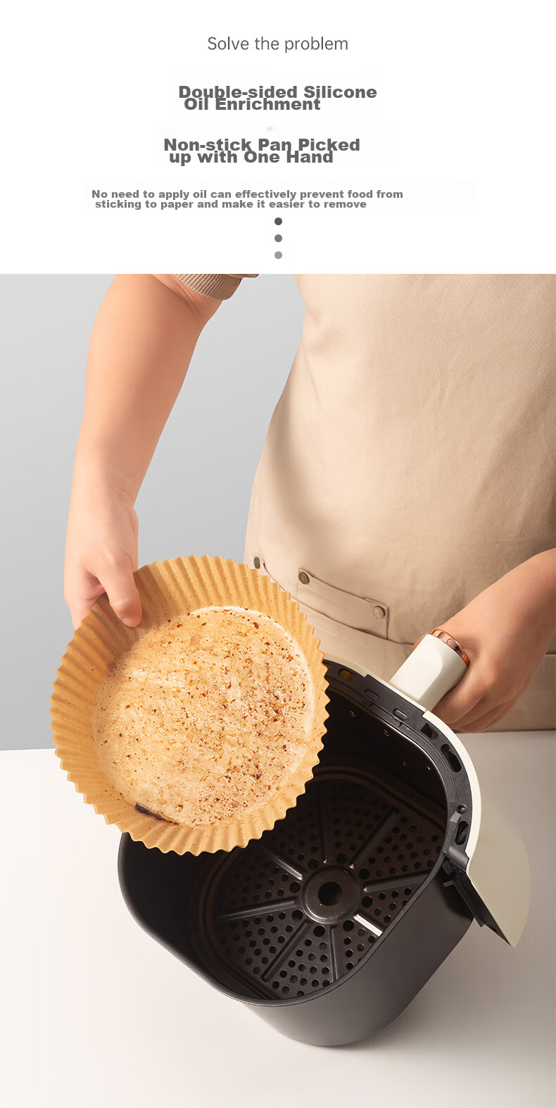 Mohuanchufang Air Fryer Paper, Silicone Oil Paper, Barbecue Paper, Meat Grilling Paper, Baking Paper Tray, Oven Baking Paper, 50 Sheets 6