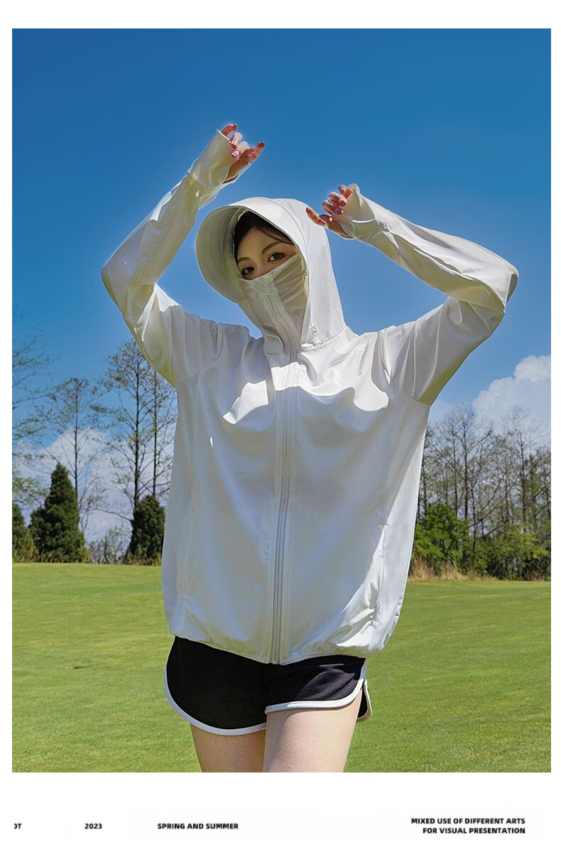 Langsha Sun Protection Clothing for Women, Summer Cool Ice Silk UV Protection Jacket, Breathable Quick-Dry Sports Outerwear 15