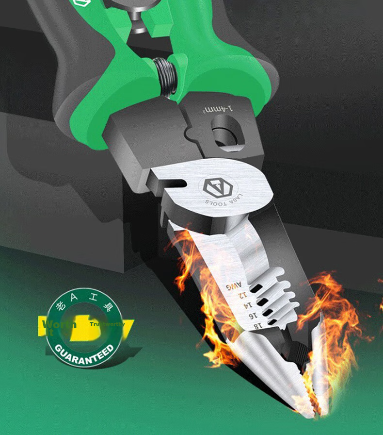 LAOA Lao A Needle-Nose Wire Stripper, Multifunctional Wire Cutter, Wire Stripping Tool, Terminal Crimping Pliers, LA320919 2
