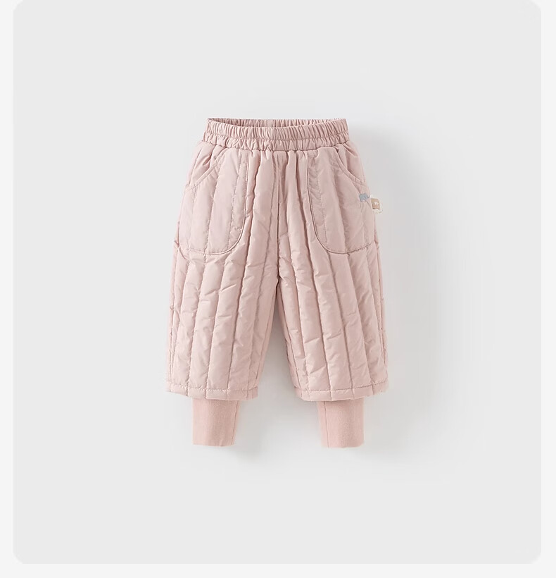 DAVE & BELLA Antibacterial Fleece Children's Down Pants Winter Waterproof Breathable Jogger Trousers for Boys and Girls 2