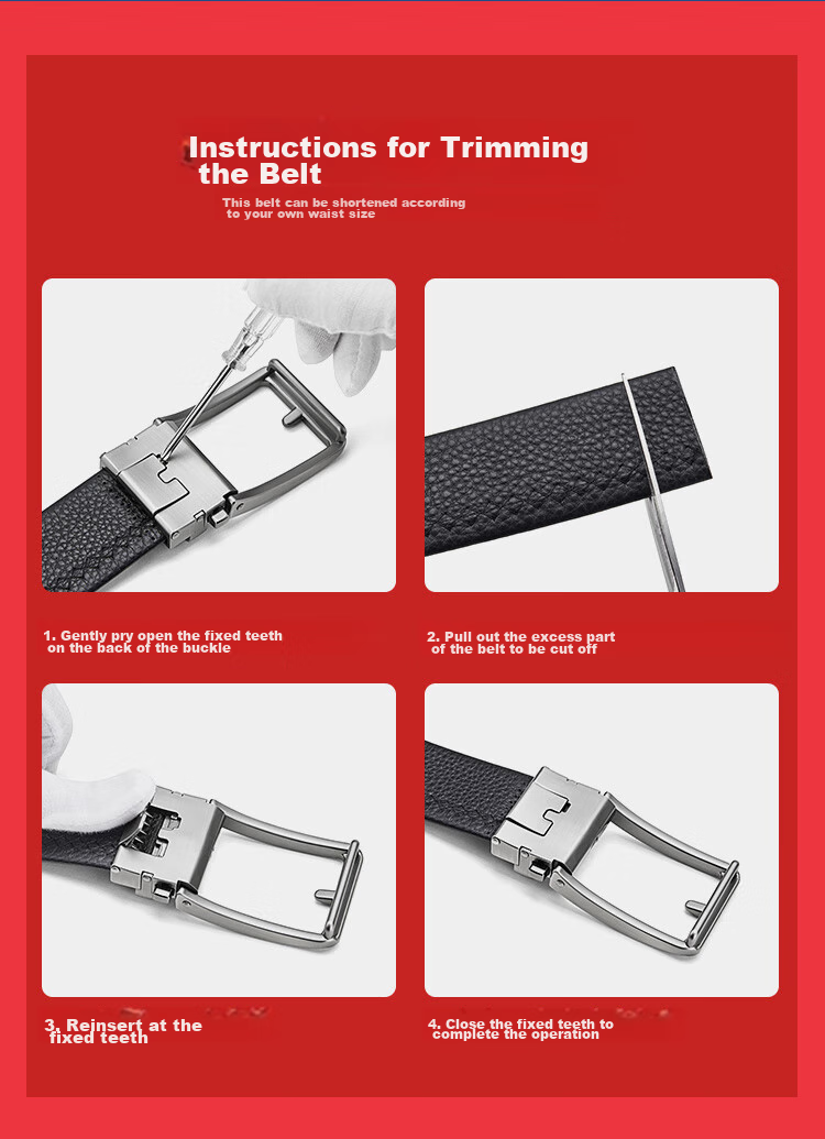 BOSTANTEN Men's Leather Belt with Pin Buckle, Waist Belt for Father, Husband Or Boyfriend, Formal Trouser Belt, Birthday Gift, Reversible 16