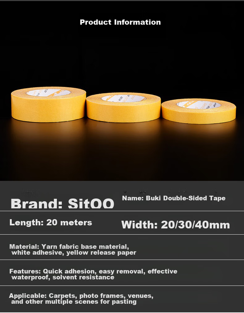 Sitoo Double-Sided Tape, Strong Adhesive, High Viscosity, Fabric-Based Tape, Waterproof Mesh Double-Sided Tape, Traceless Adhesive, Carpet Fixation Tape, Spring Festival Couplets, 30mm*20m, 3C Digital All-Net Low Price 9
