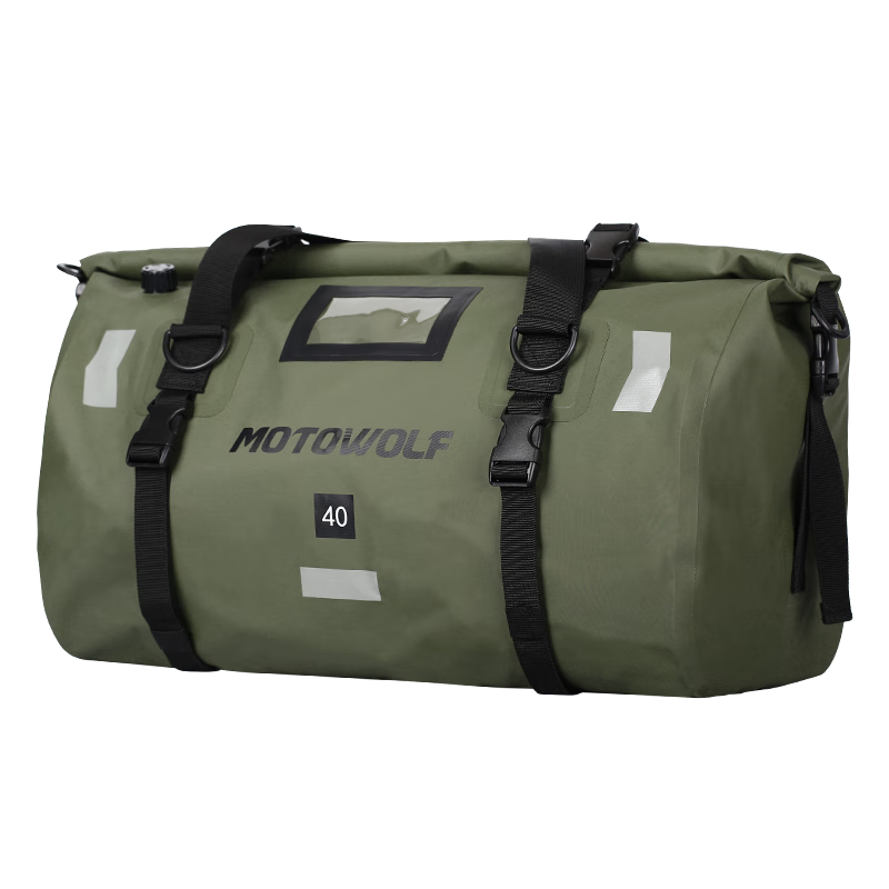 MOTOWOLF Motorcycle Riding After-Tail Bag, Rider Equipment, Drag Racing Motorcycle Travel Backpack, Waterproof Saddlebag, Motorcycle Gear