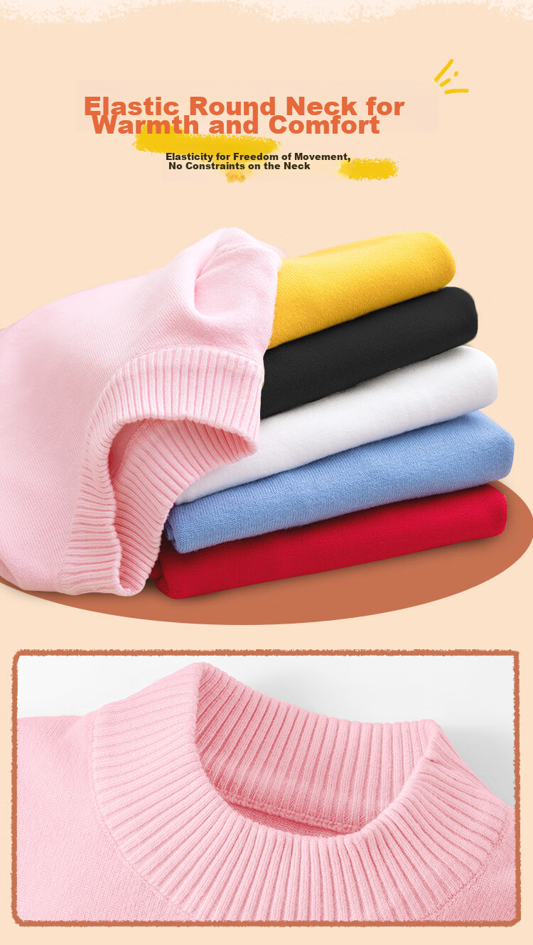 Baleno Girls Fleece Lined Sweater Winter Stylish Half Turtleneck Knitwear Kids Warm Base Layer Top 5