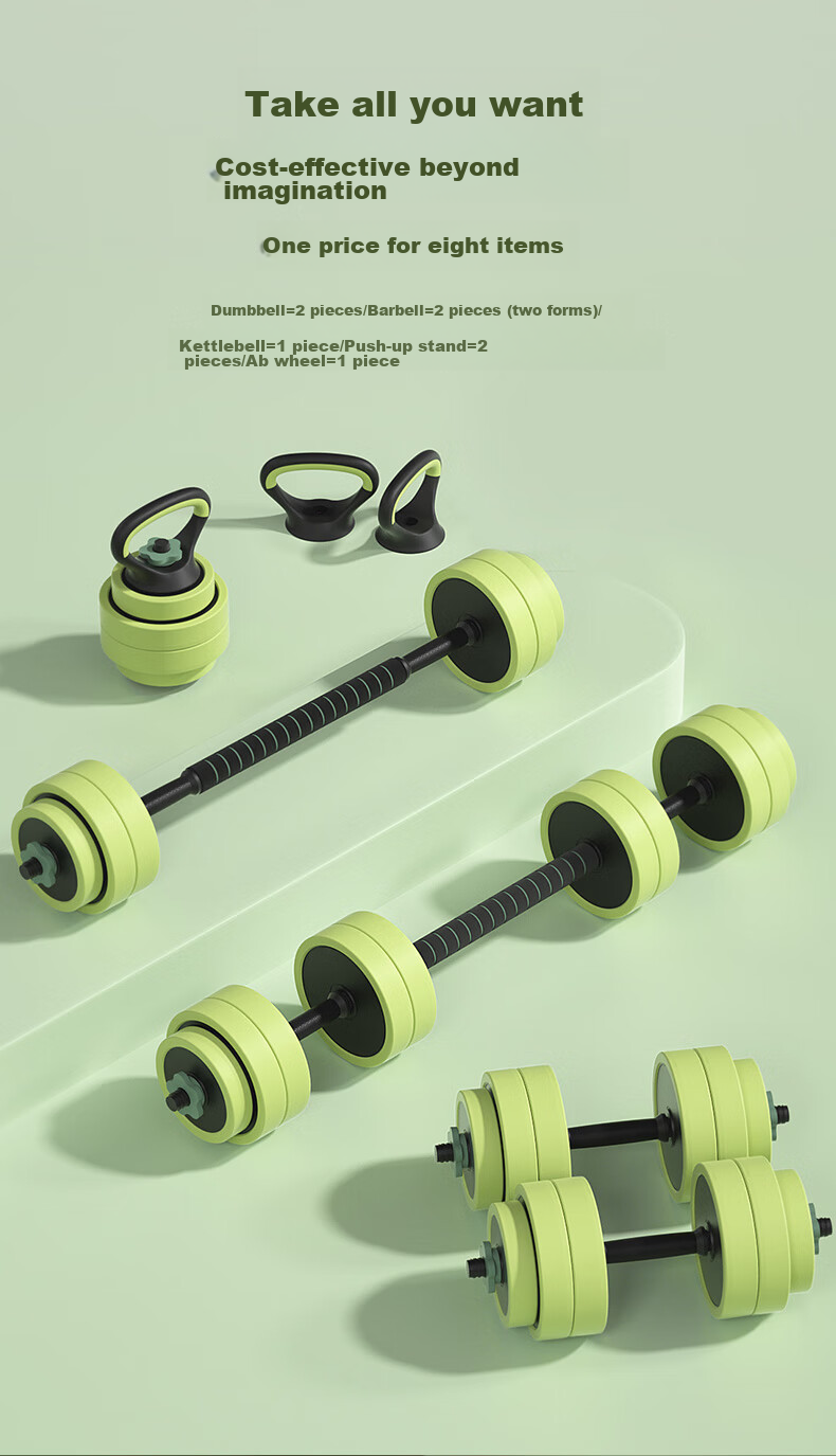 HEAD Dumbbell And Barbell Combination Set for Men, Fitness Equipment with Rubber Coating, Adjustable And Detachable, 20kg Pair 11