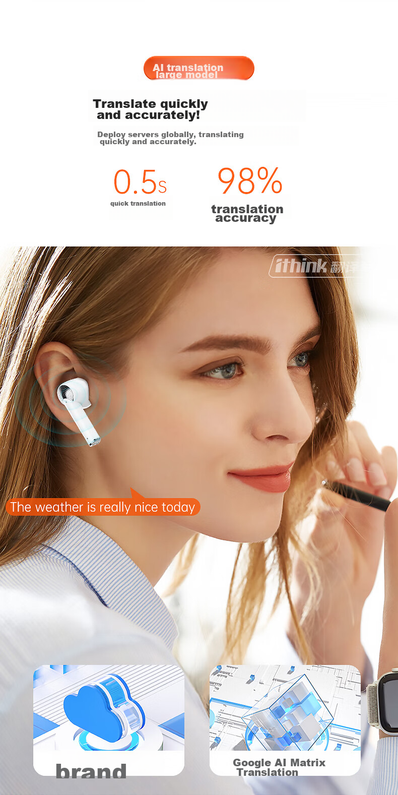 I think noise-canceling translation earphones are a business interpreter tool, a travel essential, and a smart oral language learning device for multiple languages 6
