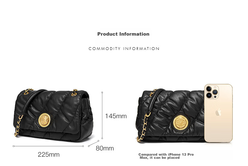 HR Handbag, Women's Shoulder Crossbody Bag, Small Soft Leather Quilted Pillow Bag, Birthday Gift 9