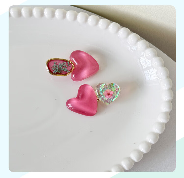 CHIMERA 2-Pack Heart Edge Hair Clips Bangs Side Hairpin Duckbill Clip Hair Accessories 6.1 Children's Day Gift 5