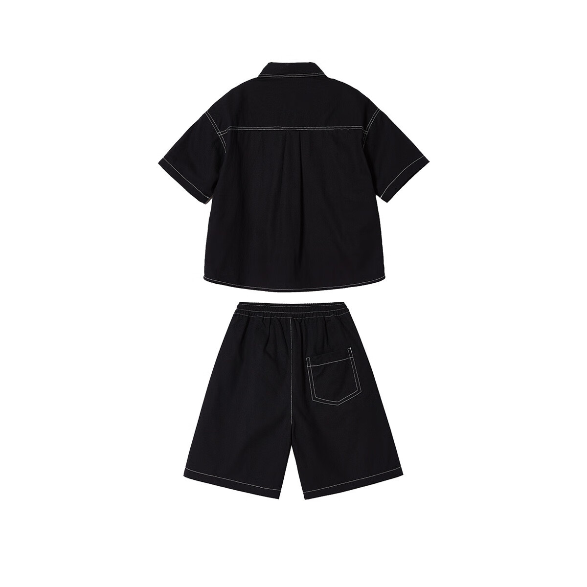 ASK JUNIOR Boys Summer Cotton Thin Short Sleeve Shirt and Shorts Running Two-Piece Set Kids 140 2