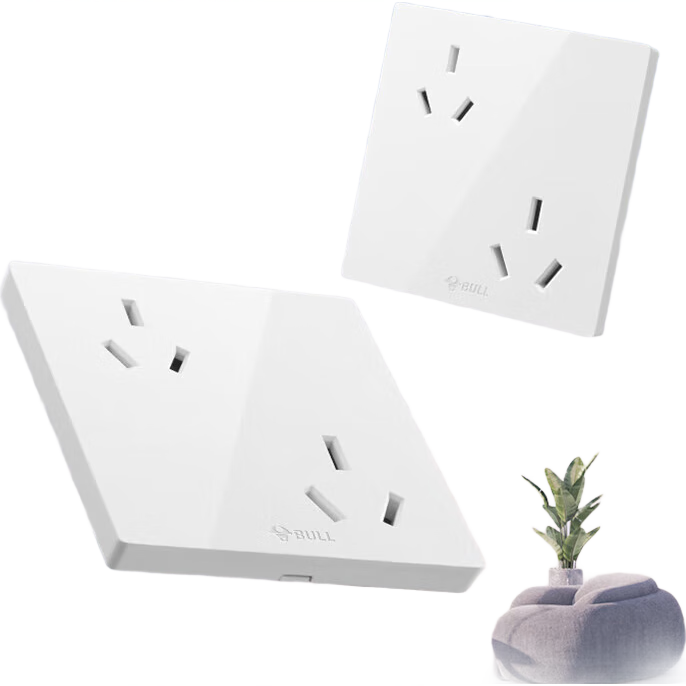 BULL Switch Socket, G12 Series Six-Hole 10A+16A Socket, 86-Type Socket Panel, G12Z234, Ivory White
