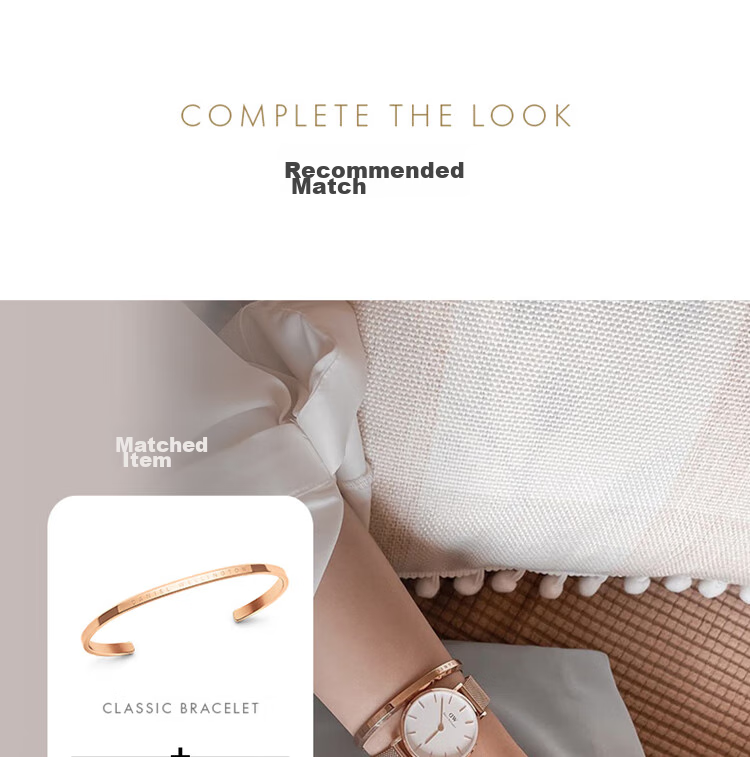 DanielWellington DW Bracelet for Women, Classic Rose Gold Small Bangle Couple Style DW003 Birthday Gift for Girls 7