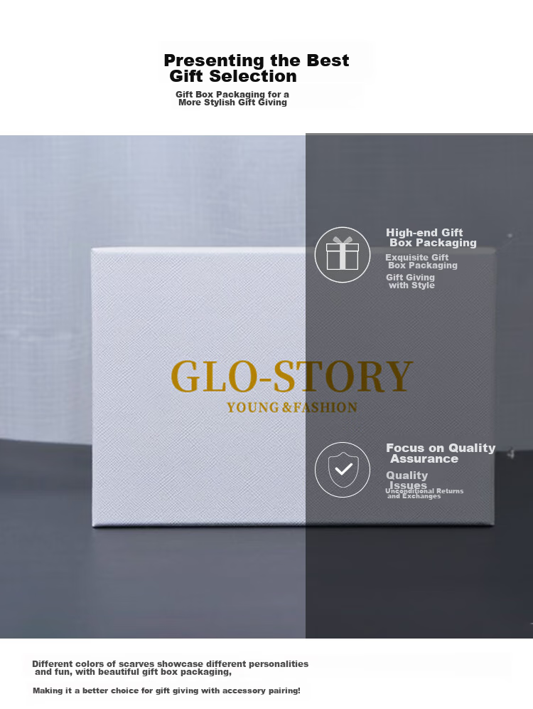 GLO-STORY Silk Scarf for Women, 53cm Mulberry Silk Small Square Scarf, French Vintage Versatile Neck Scarf, Gift Box Set WSJ334001 6