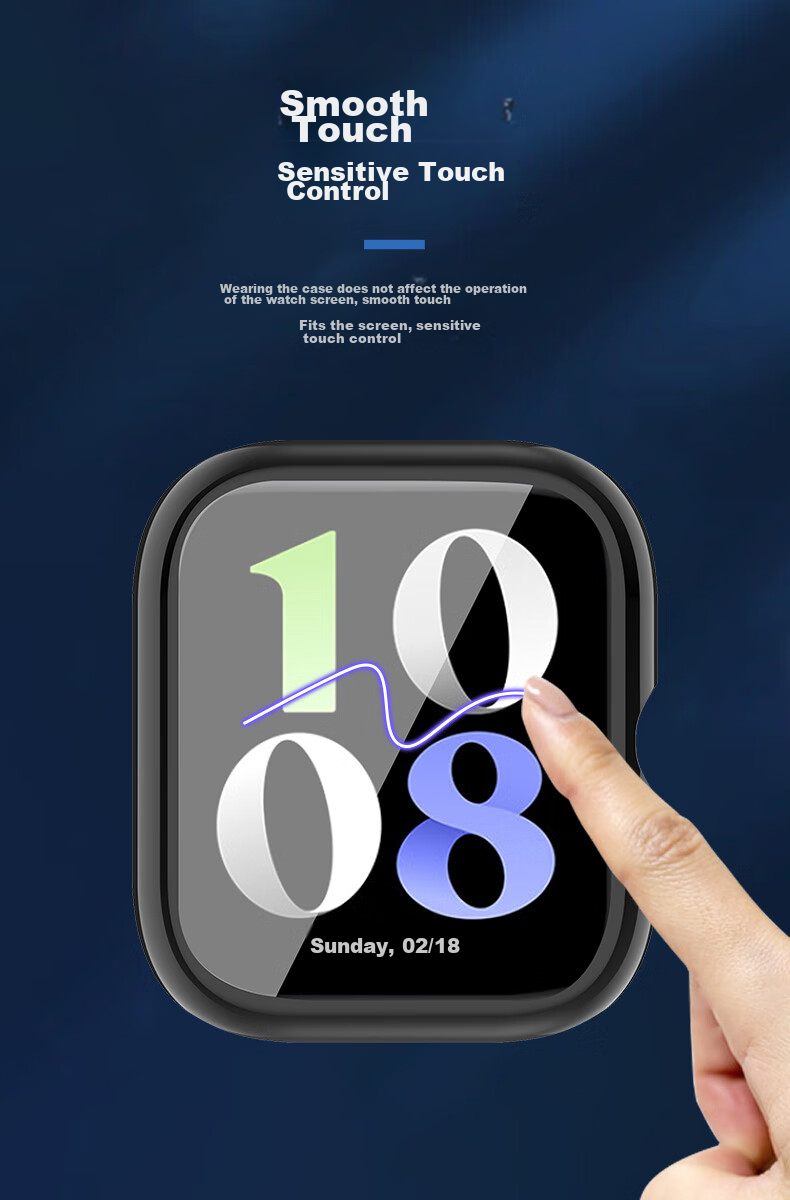 KMaxAI Protective Film And Case for Vivo/iQOO WATCH GT, Integrated Full Coverage, Watch Dial Screen Protector & Protective Cover, Anti-Fingerprint Hard Shell + Tempered Glass Film, Black 7