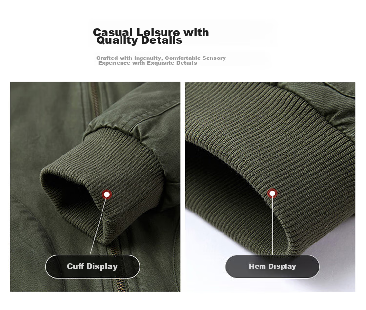 JEEP Men's Jacket, Spring And Autumn Baseball Collar Loose Casual Workwear Clothing, Blue, M 9
